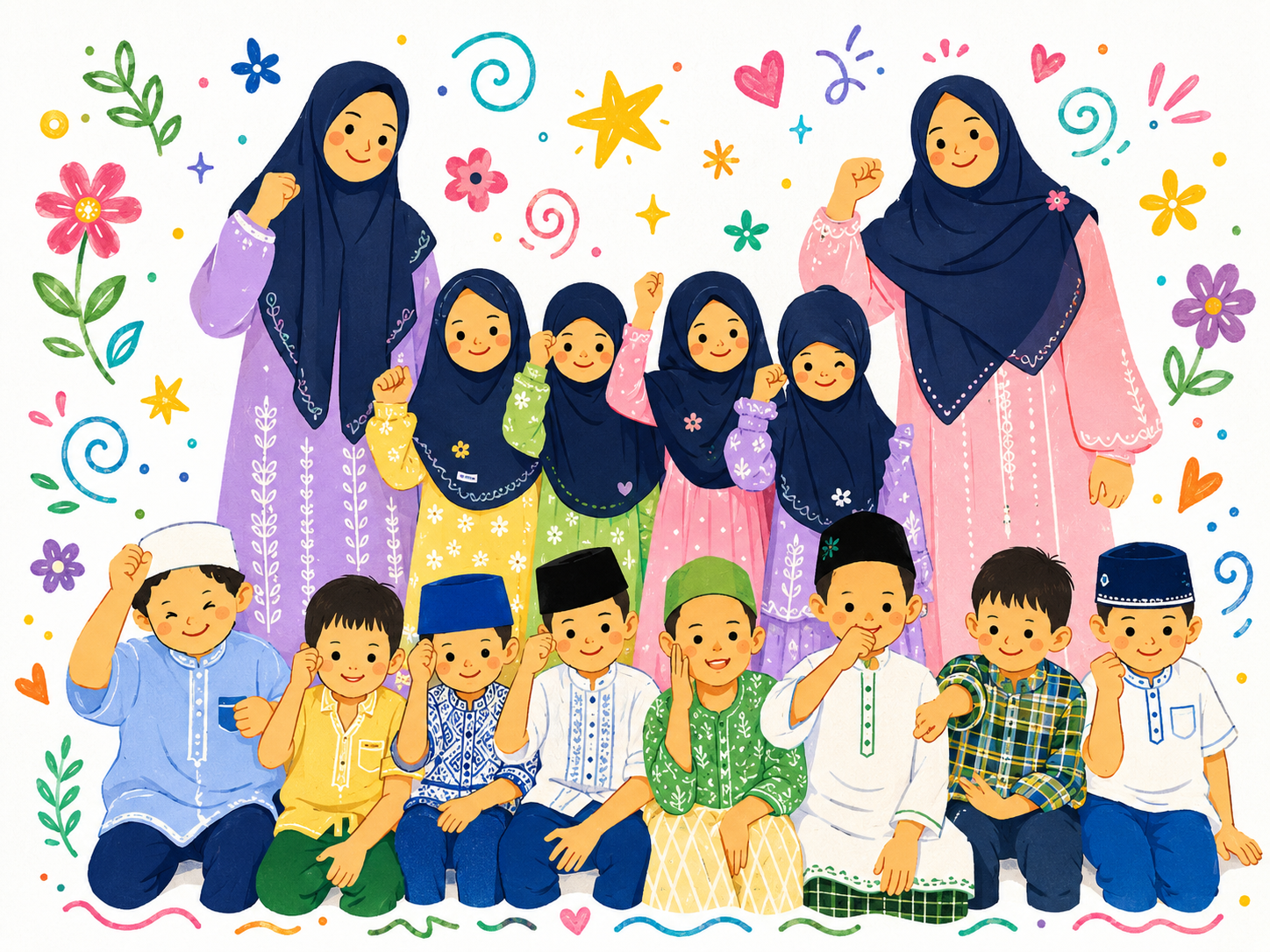 Aaron dan teman-teman TK Madinah Slawi